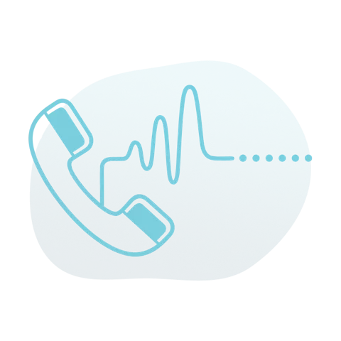 Illustration: Telefon und Sprachwelle